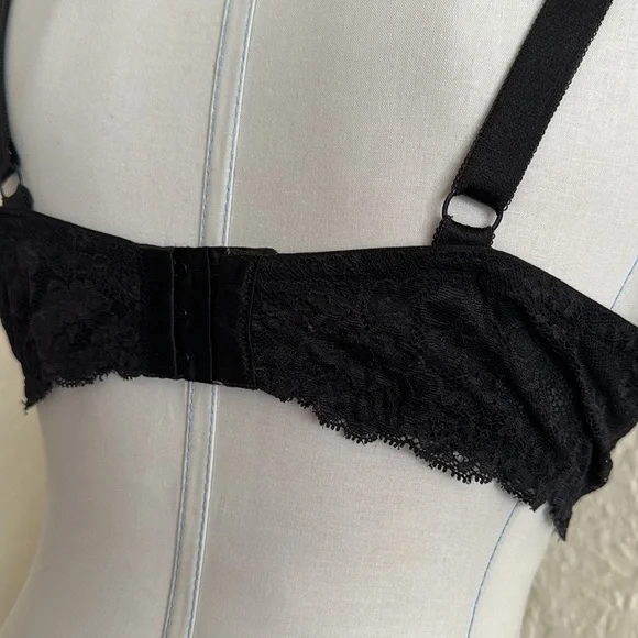 Victoria’s Secret Dream Angels Lined Demi 38DDD Black Lace Bra - Picture 7 of 11